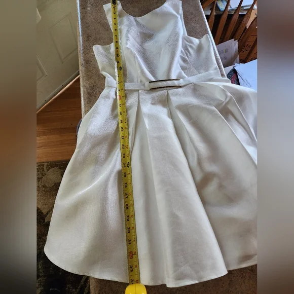 Maniju Ivory Sleeveless Fit and Flare Dress Size M - Picture 7 of 13